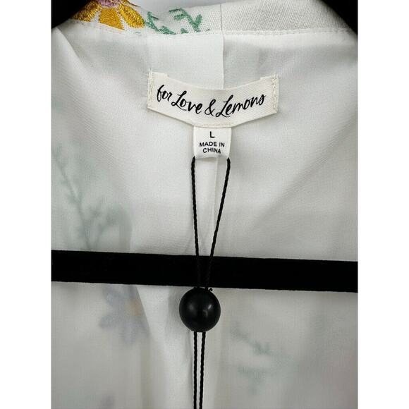 For Love & Lemons Majorie Floral Skirt Blazer Set Whit Lace Pleated Size Large - Picture 4 of 12